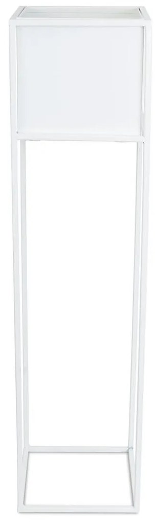 KOVOVÝ KVETINÁČ SO STOJANOM PLAIN 90X24 CM BIELA
