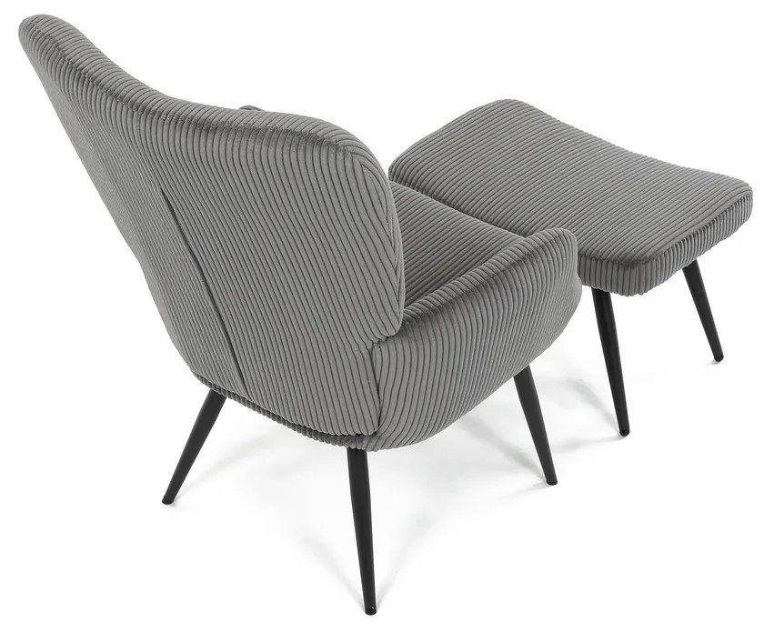Relaxačné kreslo s podnožkou L7285 GREY6, sivé