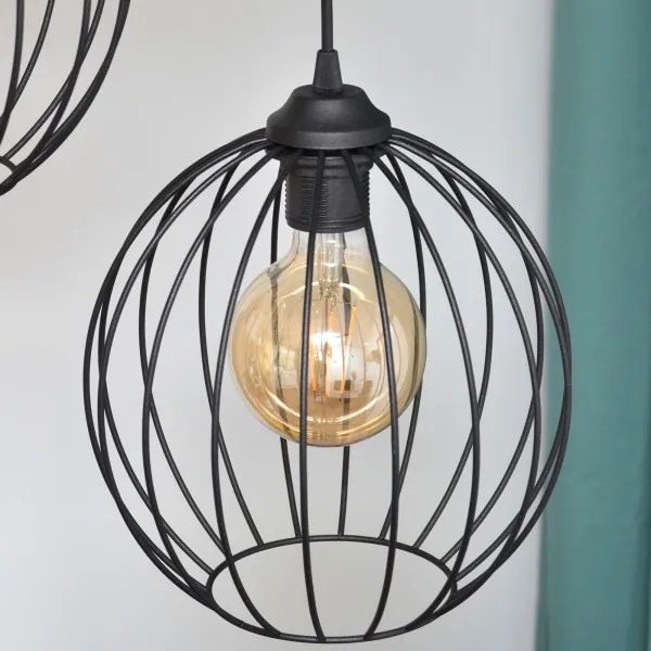 LED Luster na lanku MERCURE 3xE27/15W/230V ø 50 cm čierna
