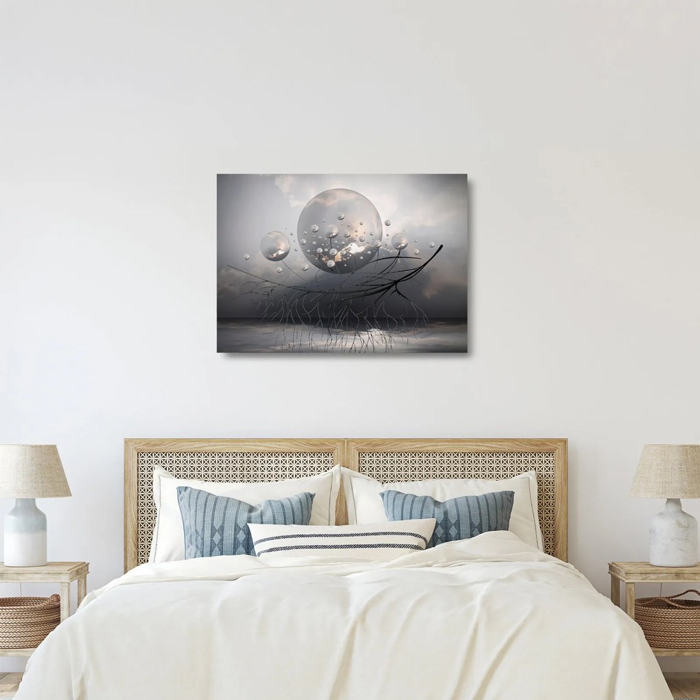 Sklenený obraz abstraktných gulí (70x50 cm)