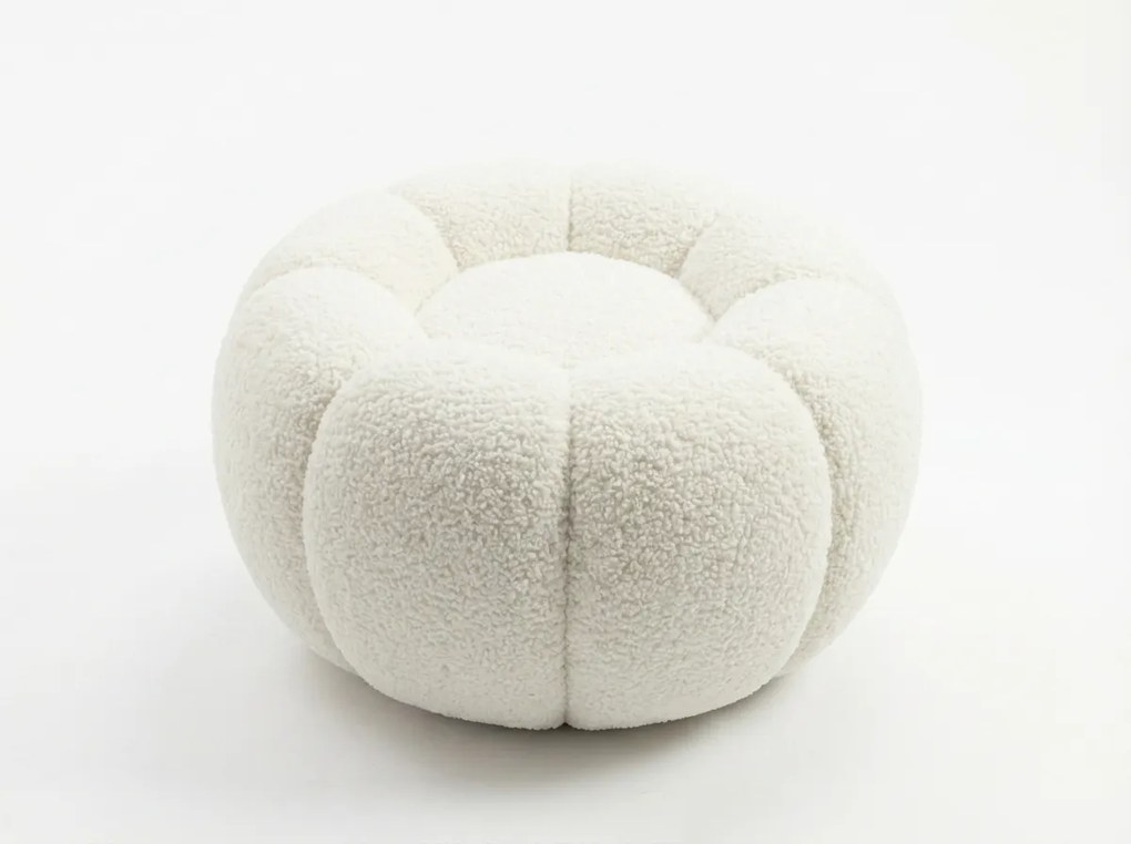 Dizajnové kreslo BLOOM s taburetom, krémové