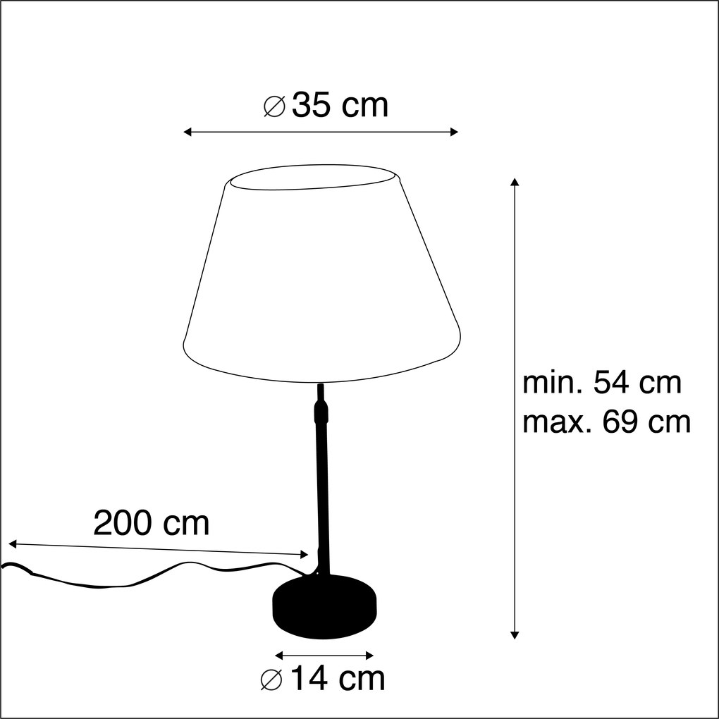 Stolná lampa zlatá/mosadzná so skladaným tienidlom krémovým 35 cm - Parte
