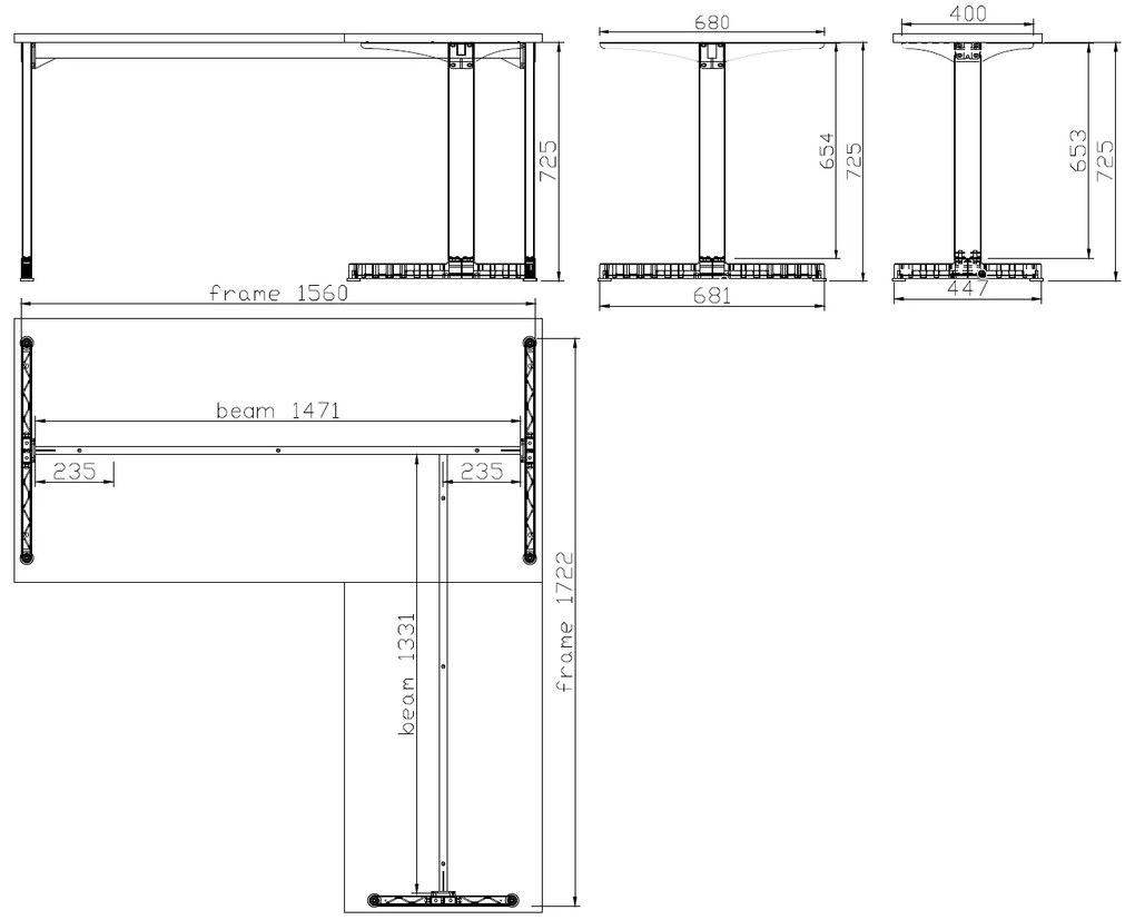 Kancelársky stôl PRIMO BETA L, 1600 x 1800 mm, biela podnož, buk