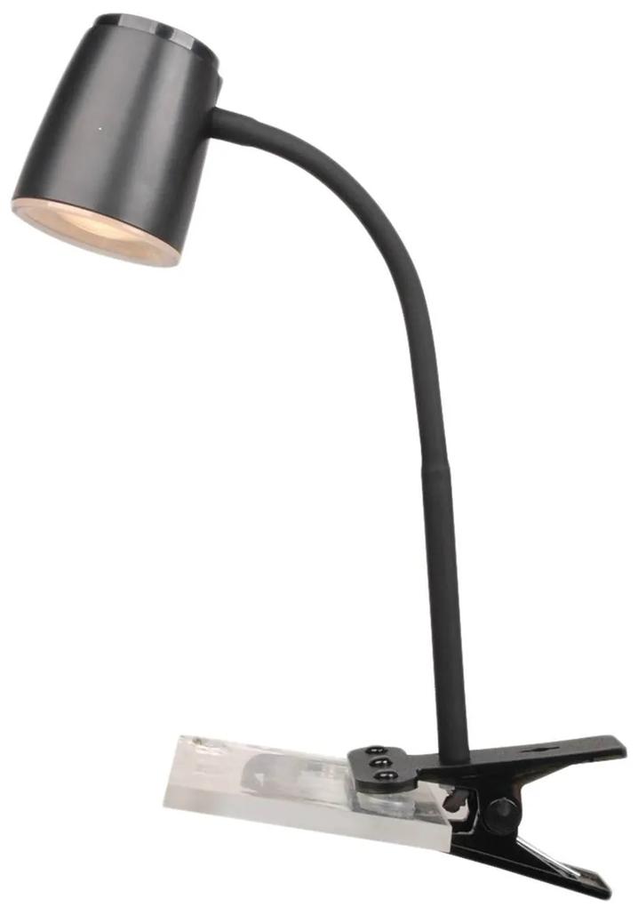 LED moderná stolná lampička s klipom MIA C, čierna Top-light MIA KL C Mia KL C