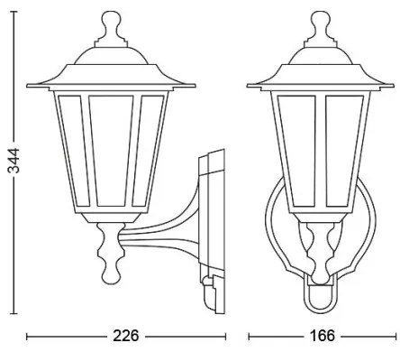 Philips 1747330PN - Vonkajšie nástenné svietidlo so senzorom 1xE27/60W/230V IP44