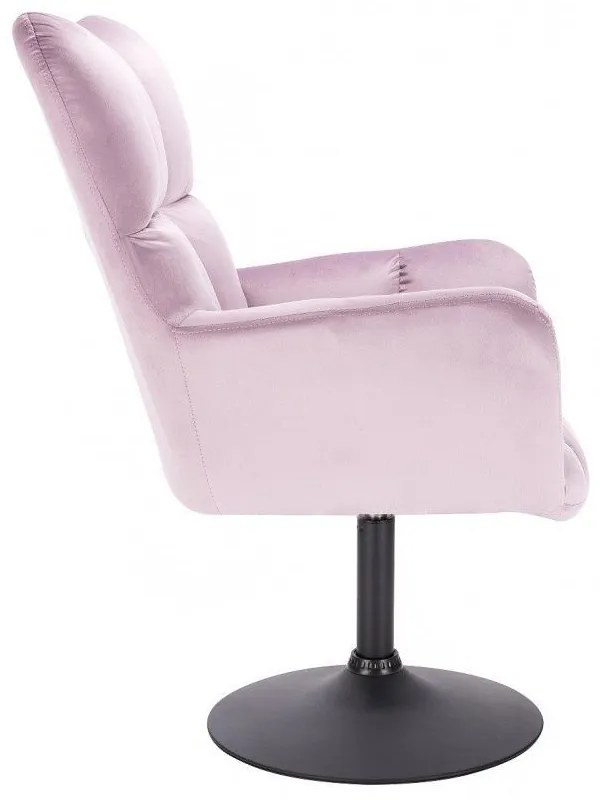 LuxuryForm DESIGN Otočné kreslo AURORA VELUR na čiernom tanieri - levanduľa