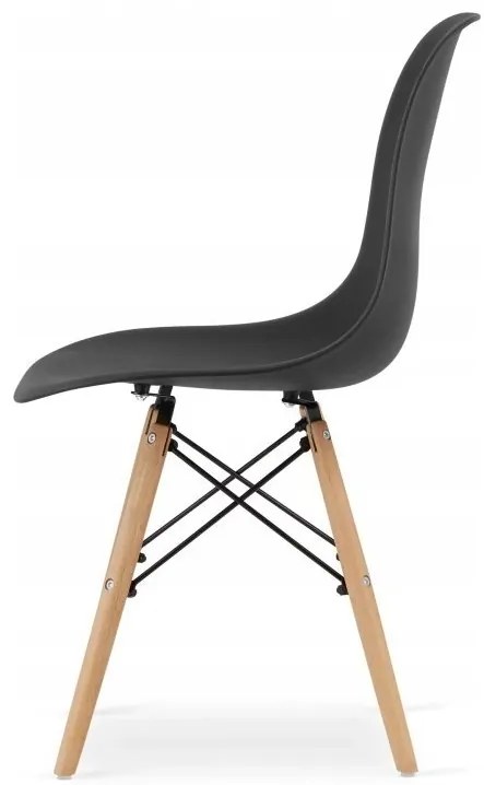 Jedálenská zostava TODI 80cm okrúhly stolový set biely + 4 stoličky OSAKA čierne Farba: Hnedá