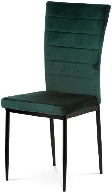 Jedálenská stolička AC-9910 GRN4 zelená látka zamat / čierna Autronic