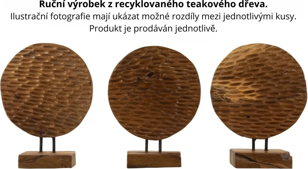 Dekoratívna soška Coin 40 cm z masívu hnedá
