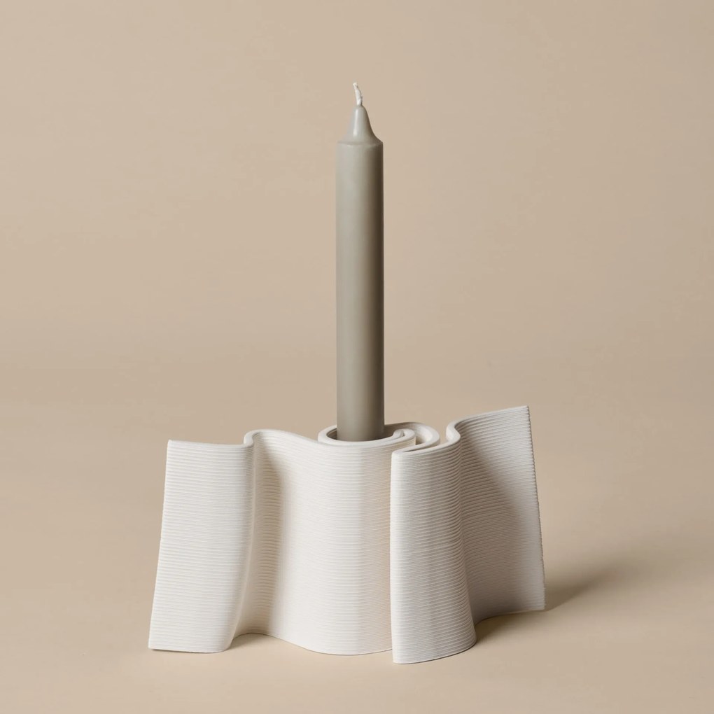Ferm Living Kameninový svietnik Dedali Off-White