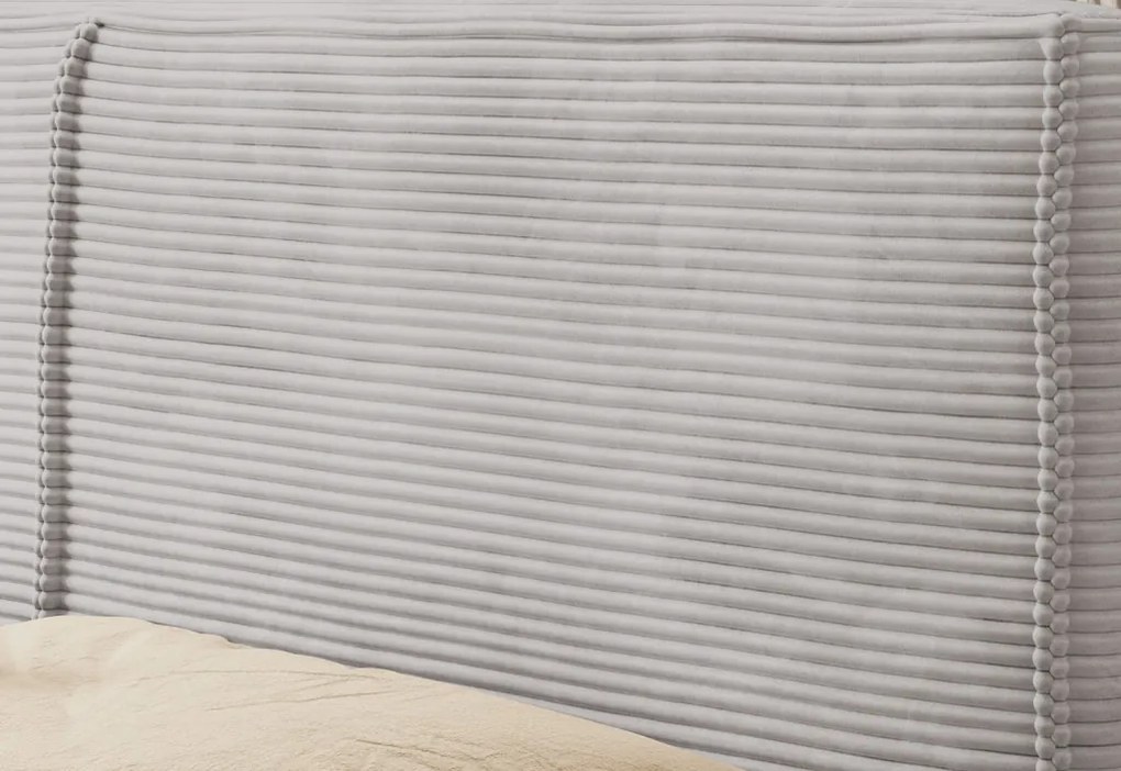 Posteĺ Inez 180x200 cm, svetlo šedá štrukturovaná látka