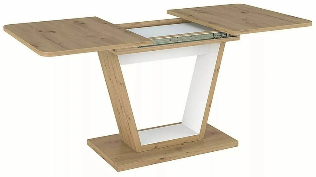 Jedálenský rozťahovací stôl 120/160 cm Nigel biely/dub artisan