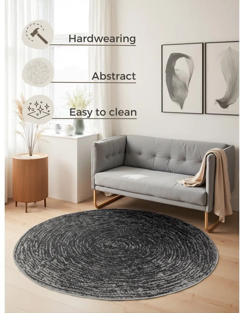 Sivý okrúhly koberec ø 120 cm Gloria Cavallo – Hanse Home