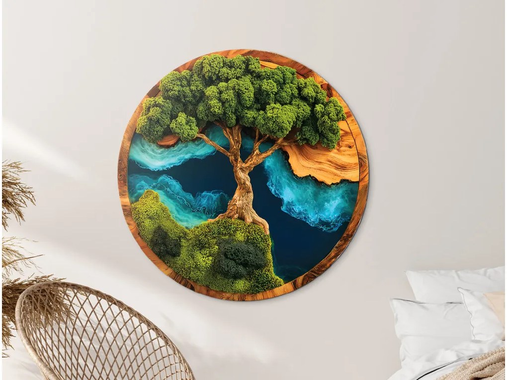 drevko |  Machový Strom života Koruna (UV tlač)  45 x 45 cm