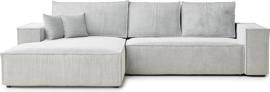 Svetlosivá ženilková rozkladacia/s úložným priestorom rohová pohovka (ľavý roh/s leňoškou) Maze – Maison de Rêve