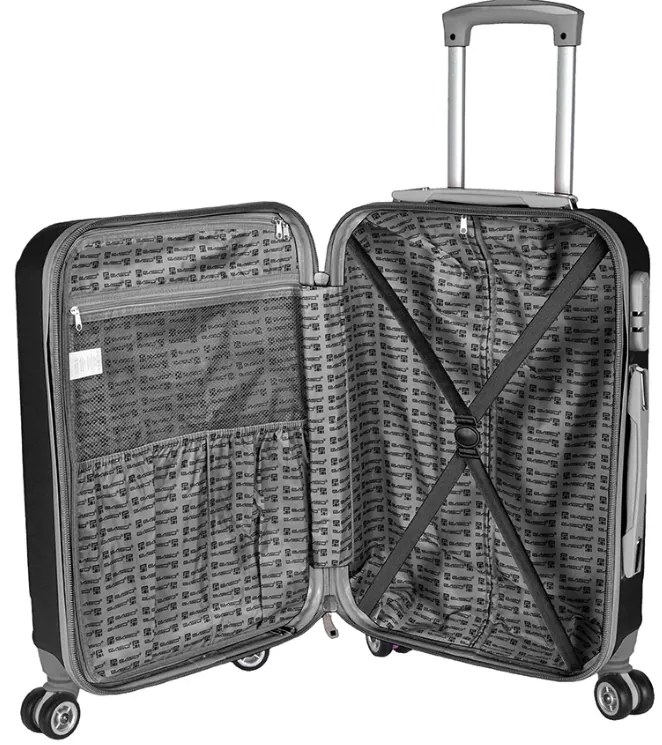 Čierny kufor s rozmermi 65 x 39 x 24 cm - 56l