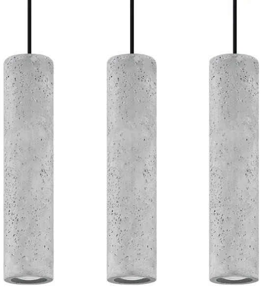 Sollux SL.0655 - Luster na lanku LUVO 3xGU10/40W/230V betón/čierna