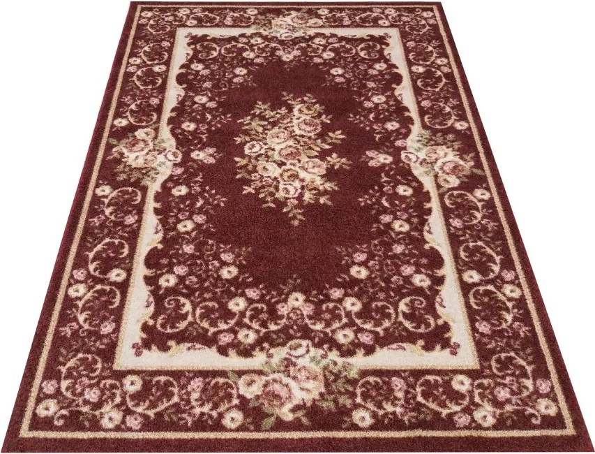 DY Červený koberec s kvetinovým vzorom Casablanca 06 Rozmer: 200x290 cm