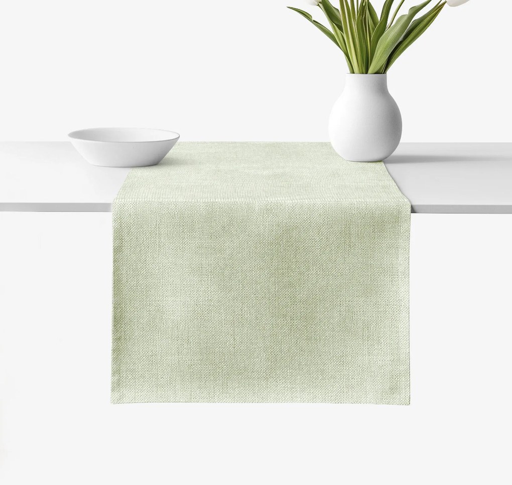 Goldea behúň na stôl malaga - zelený režný 35x120 cm