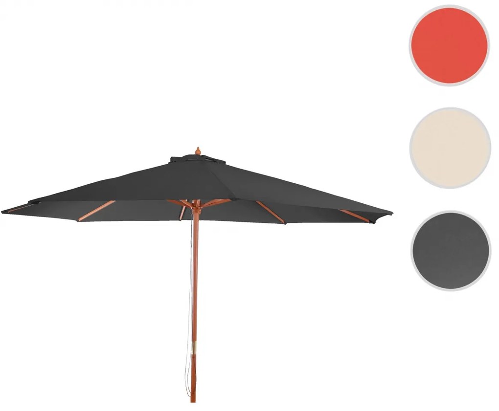 Slnečník Florida Ø 3,5m - polyester/drevo - antracit