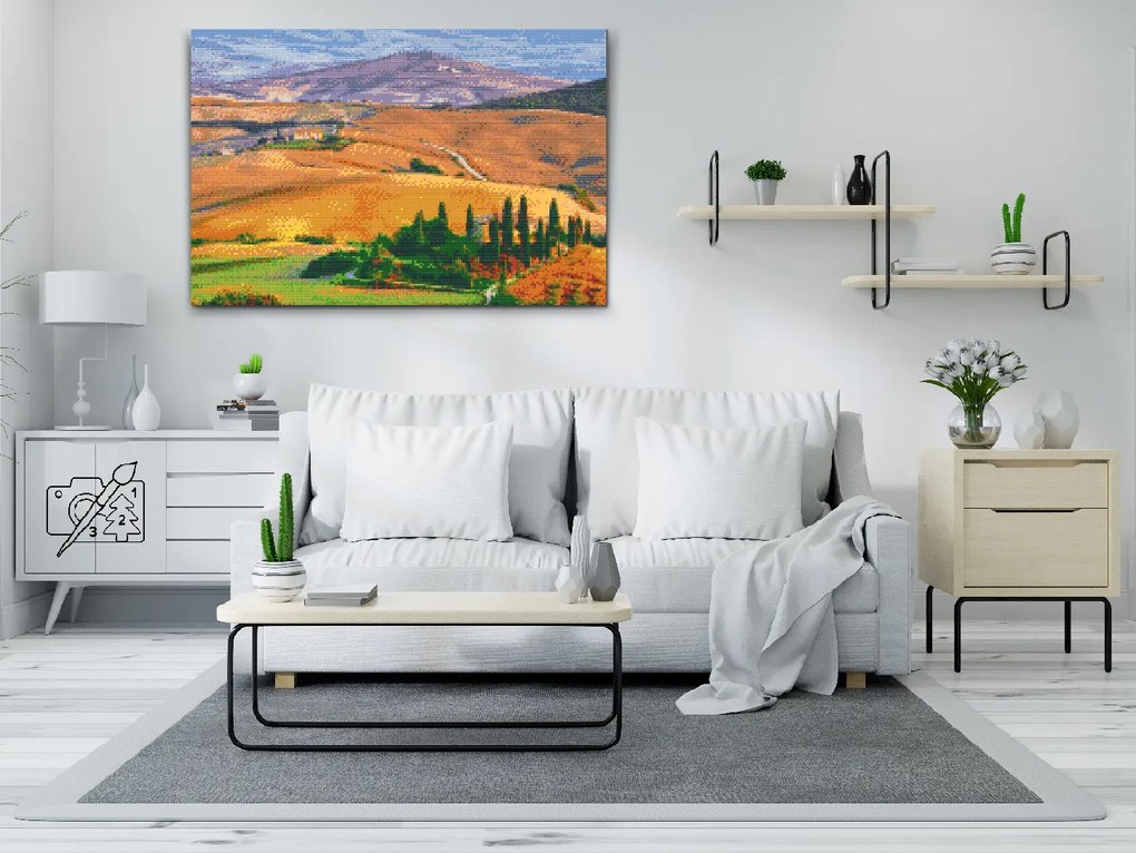 Gario Diamantové maľovanie Toskánsko, Taliansko Rozmery: 60 x 40 cm, Rámovanie: Iba zrolované plátno, Diamanty: Okrúhle