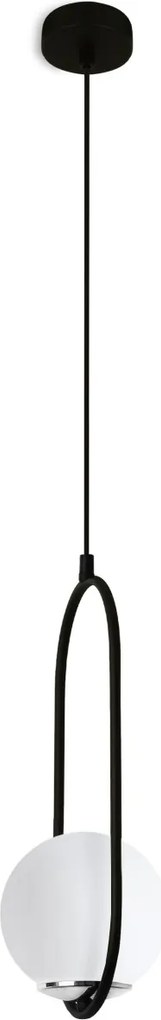 Závesné svietidlo Florence, 1x biele sklenené tienidlo, b/ch, U