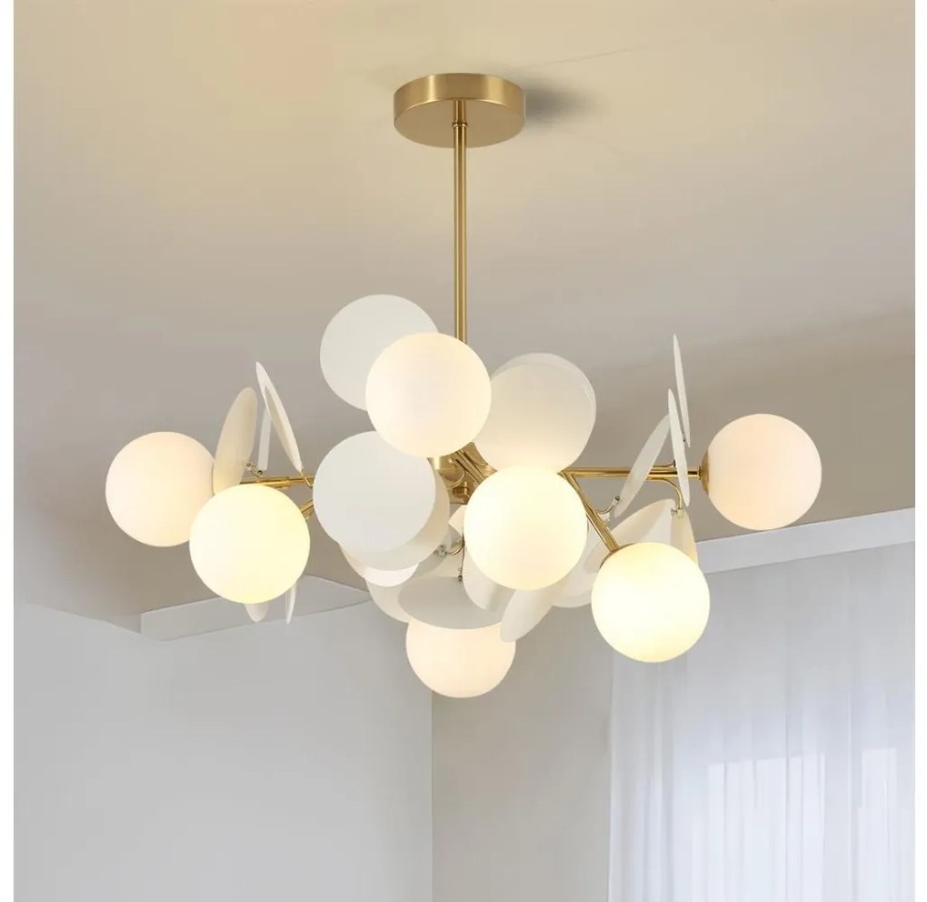 Brilagi - Luster na tyči BALMO 8xG9/9W/230V pr. 60 cm zlatá/biela