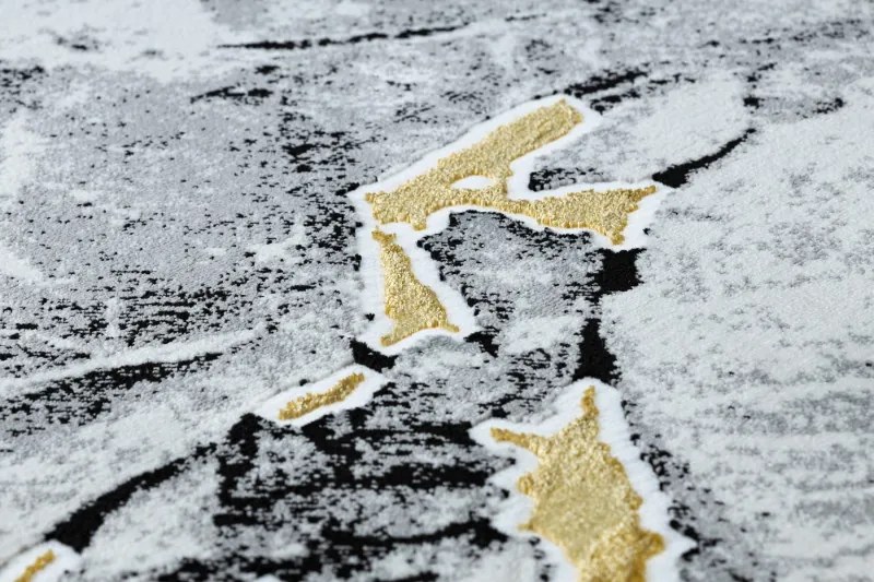 Dywany Łuszczów, Kusový koberec Gloss 528A 58 3D mramor ivory/black, 80x150, šedá, kancelária