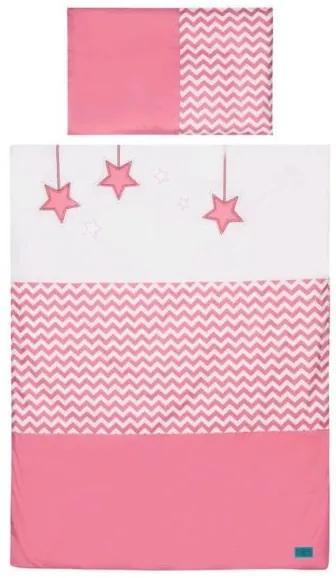 BELISIMA 5-dielne posteľné obliečky Belisima Hviezdička 100x135 ružové