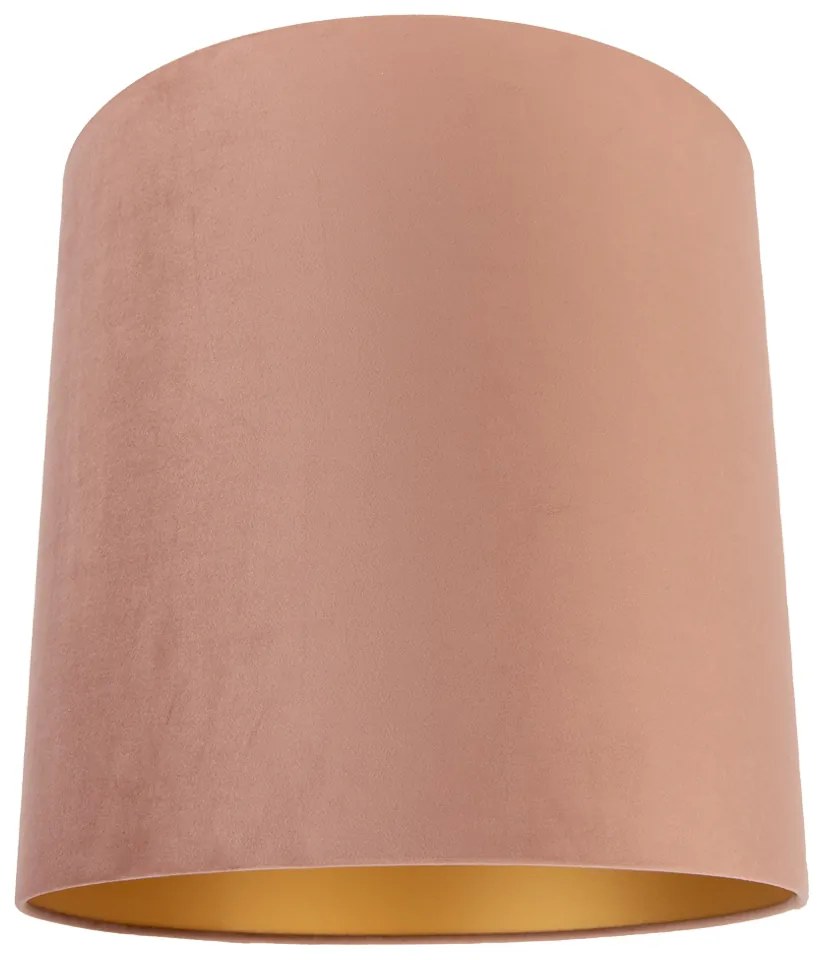 Zamatové tienidlo ružové 40/40/40 so zlatým interiérom