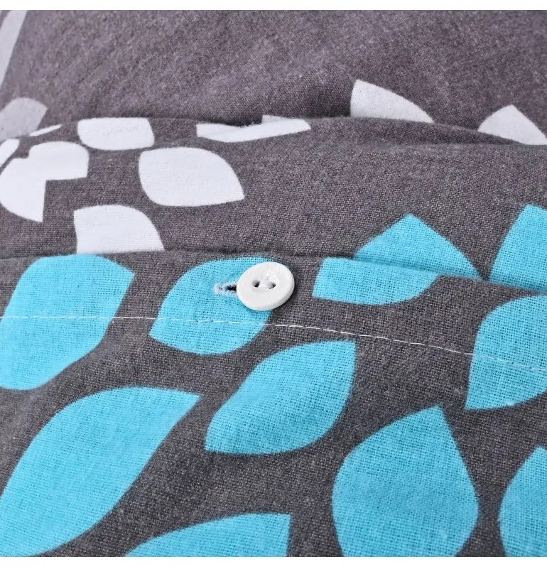 Obliečky bavlnené Denver sivo-modré EMI, Vankúš 70x90