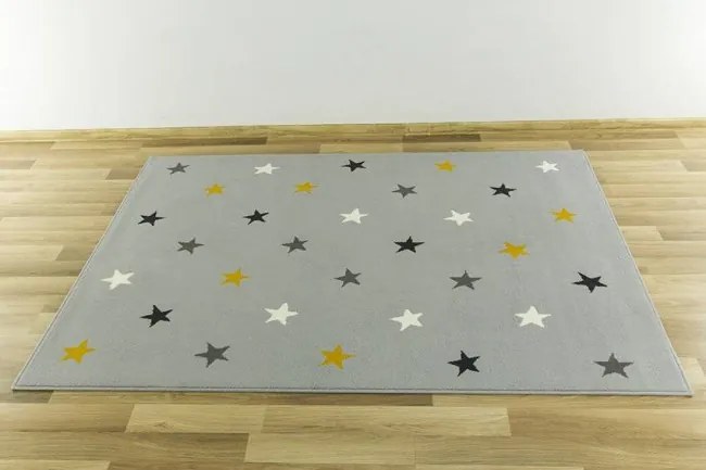 Detský koberec Kids 533752/89945 Hviezdy sivý