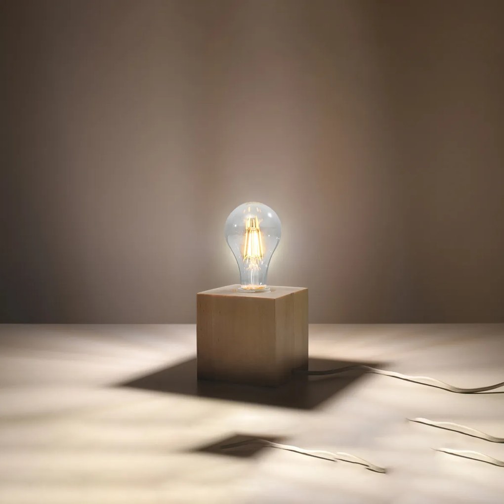 Stolná lampa Ariz, drevené telo svietidla