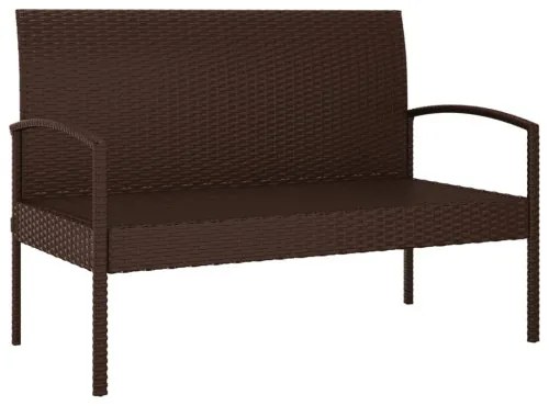 vidaXL Záhradná lavička s vankúšmi hnedá 105 cm polyratan-