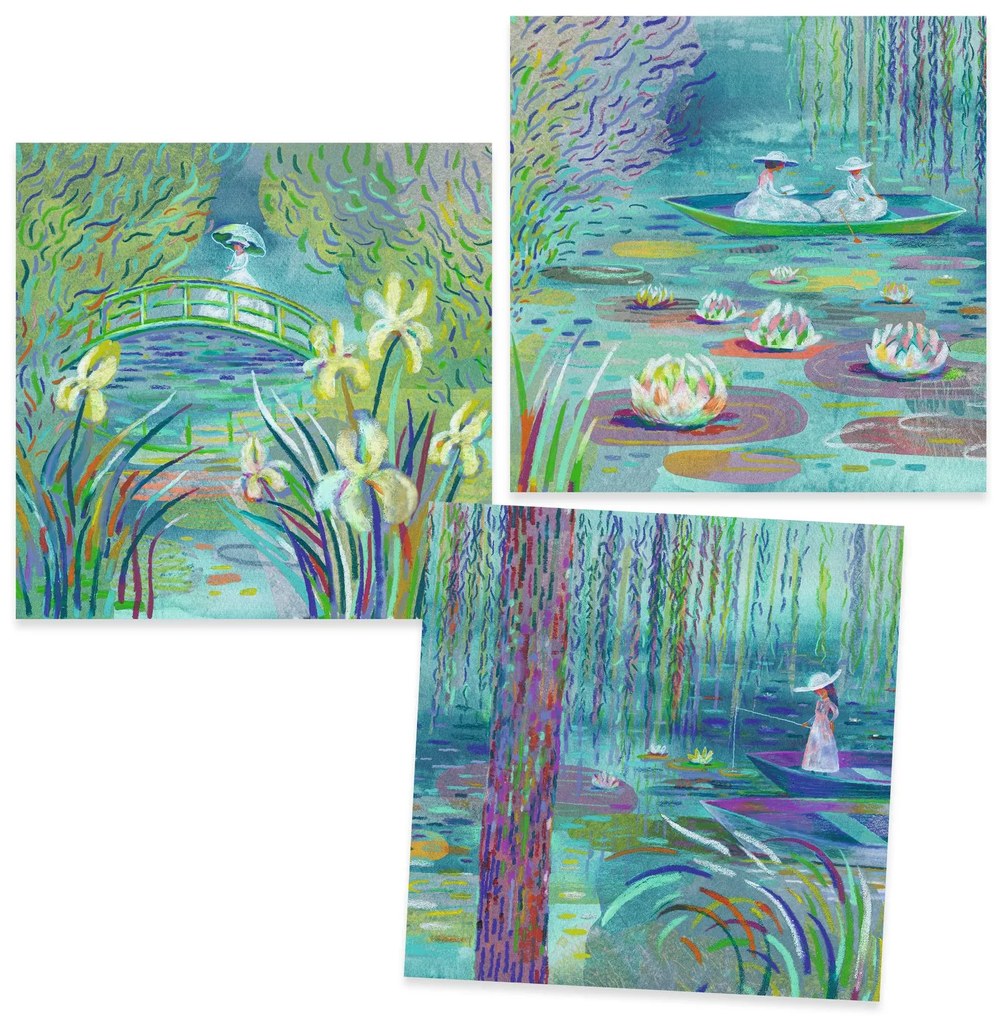 Kreatívna hra - Claude Monet - Triptych s leknami