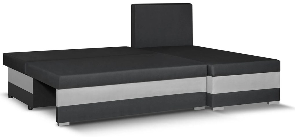 Rozkládací rohová sedací souprava GUSTO Hnědá/Bílá