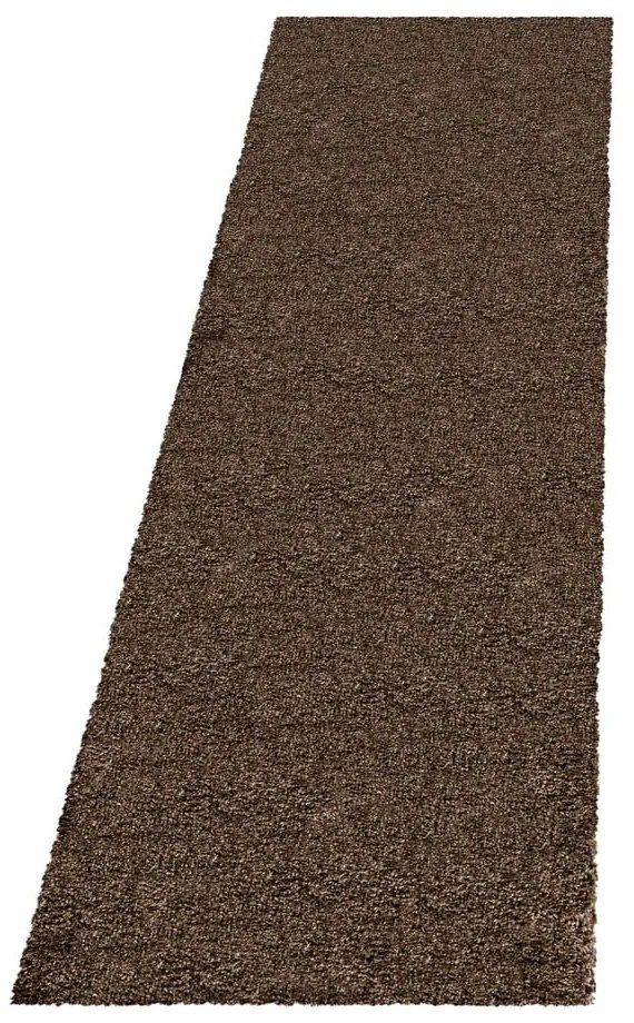 Tmavohnedý behúň 80x250 cm Fluffy – Ayyildiz Carpets