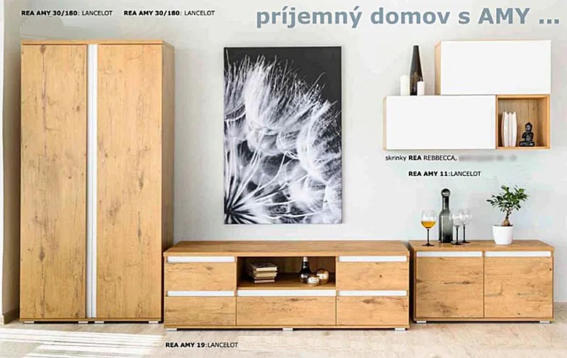 TV skrinka REA AMY 19, 5-zásuvková, dub vicenza