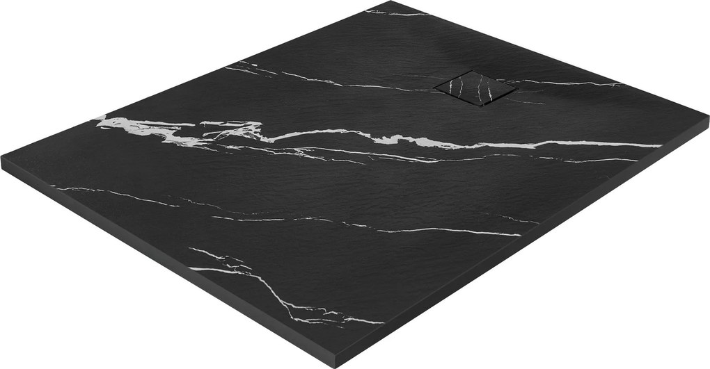 Obdĺžniková sprchová vanička z SMC kompozitu REA MAGNUM CARRARA 120x90 cm, čierny mramor