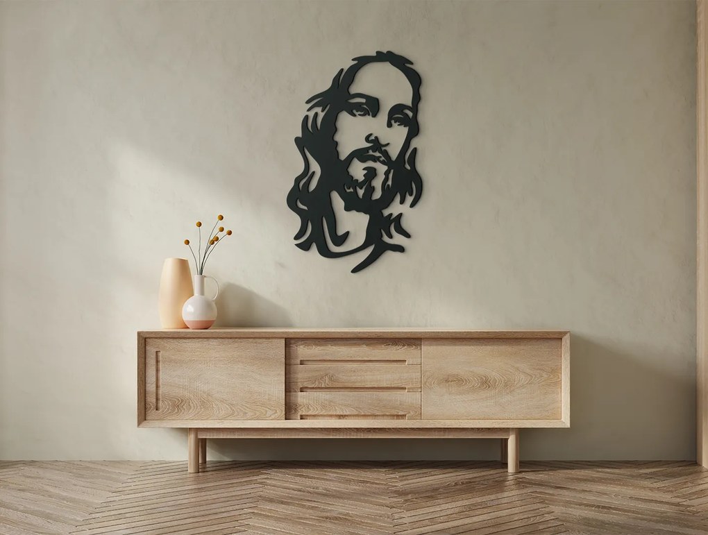 drevko Drevená nálepka Ježiš Kristus Rozmer obrazu: 44,5 x 27 cm, Farba dekorácie: Čierna