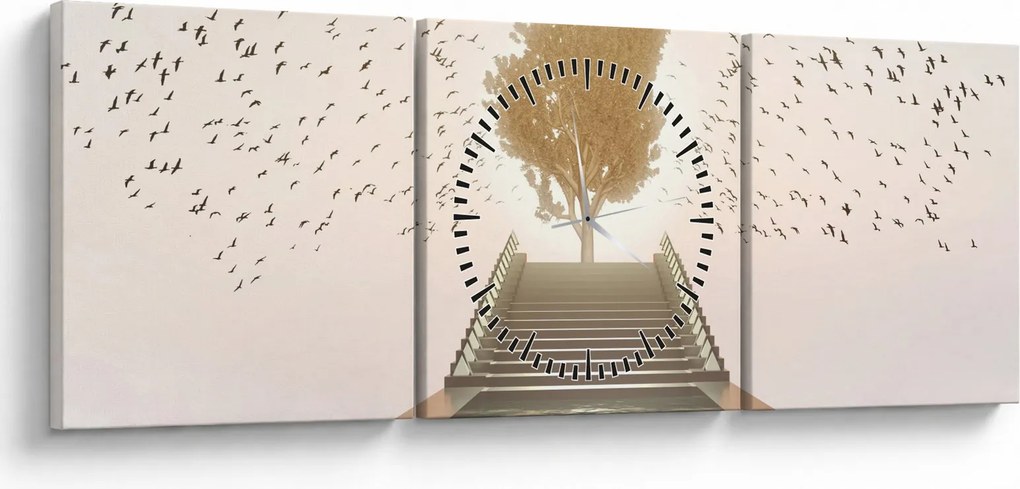 Obraz - Most do neznáma (s hodinami) (90x30 cm)