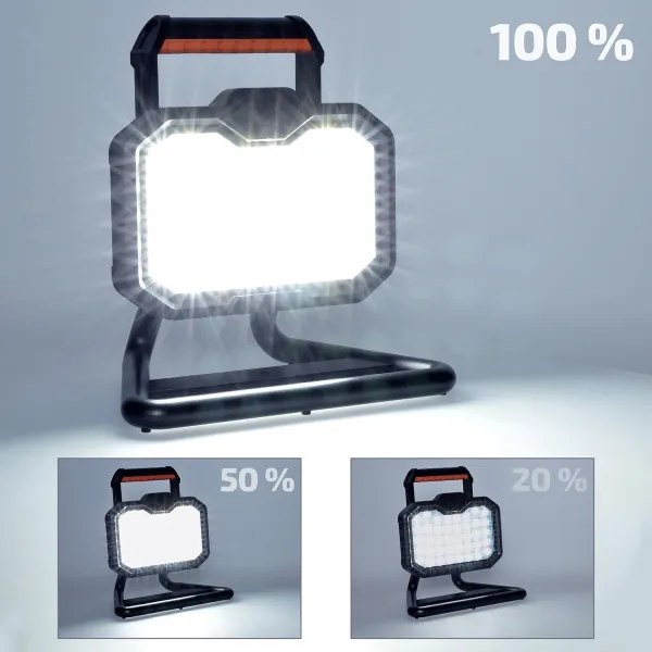 Solight WM-20W-RE-LED Stmievateľný nabíjací reflektor LED/20W/4400 mAh 4000K IP54