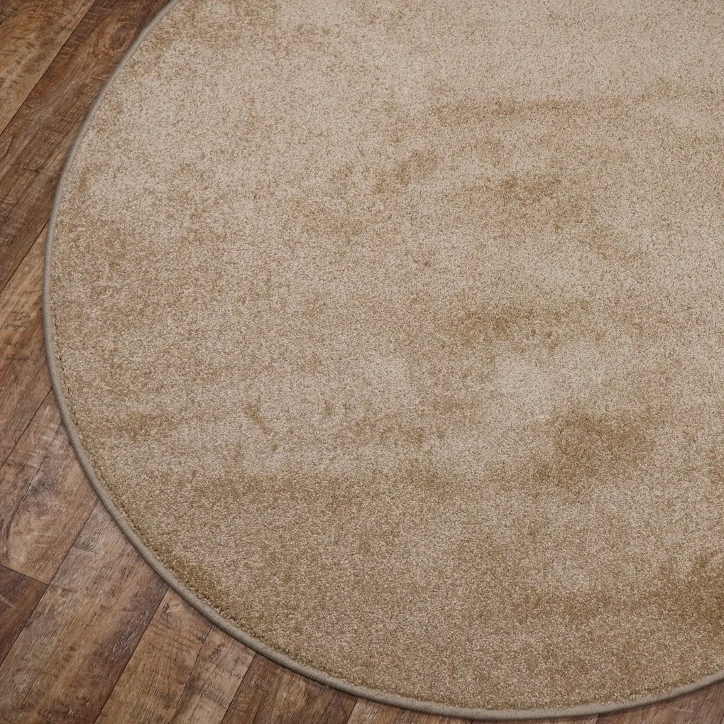 Kusový koberec Velur Ultra béžový kruh, 400x400 (priemer) kruh, béžová, obývacia izba, AladinWorld Expres