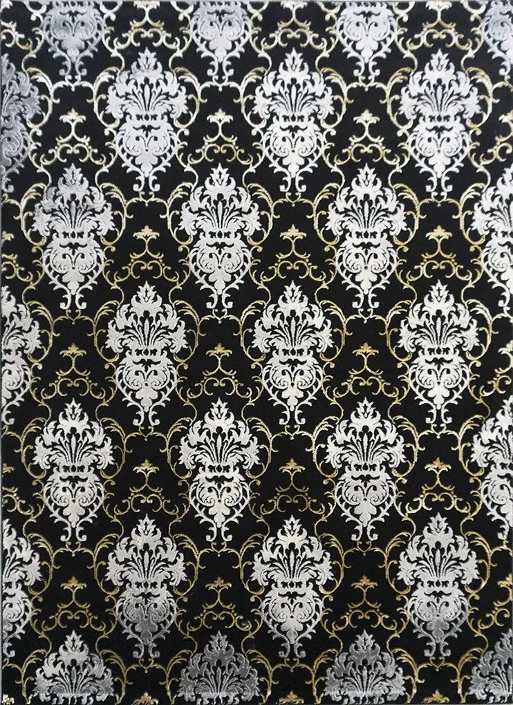 BE Koberec Elite 23282 BLACK GOLD – čierny obdĺžnikový Rozmer: 80x150 cm