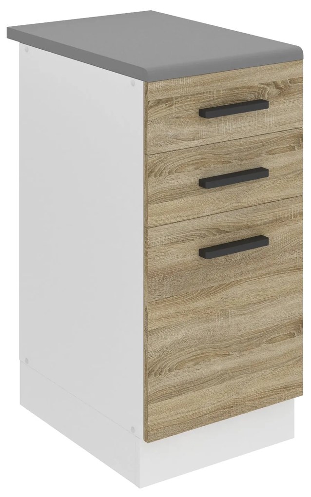 Kuchynská skrinka Belini Premium Full Version spodná so zásuvkami 40 cm dub sonoma s pracovnou doskou