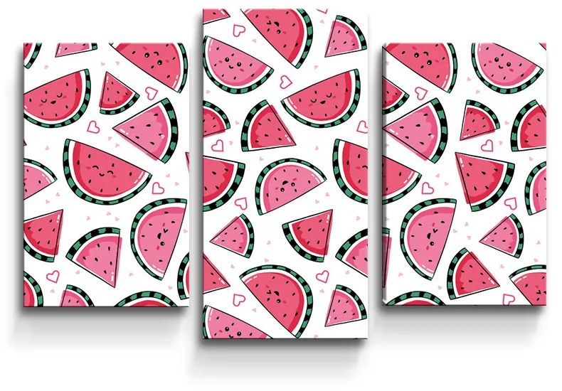 Sablio Obraz - 3-dílný Vodný melón - 75x50 cm