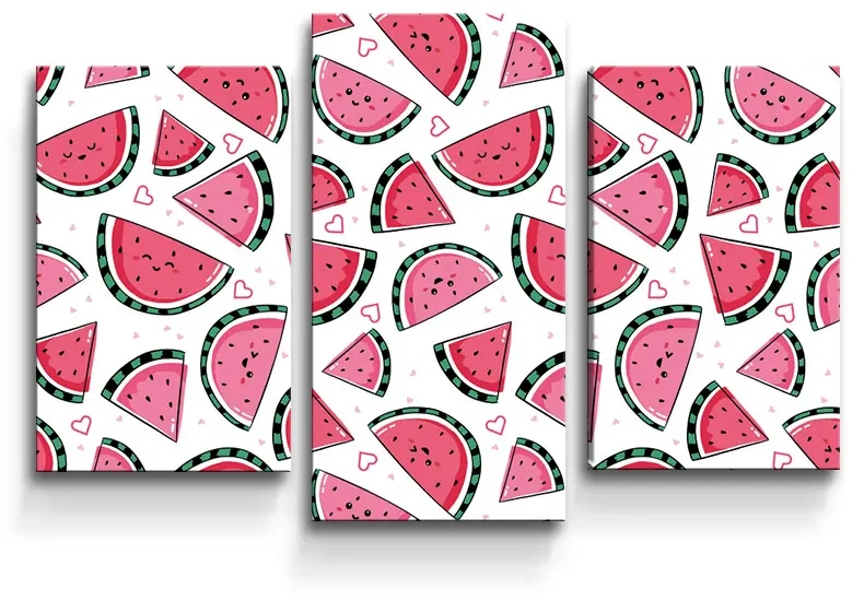 Sablio Obraz - 3-dílný Vodný melón - 75x50 cm