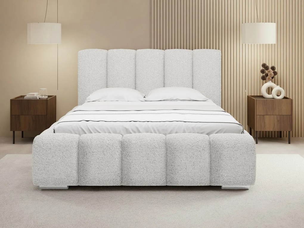 Čalúnená manželská posteľ Lisko Boucle, Rozmer postele: 140x200, Farby: Abriamo 04