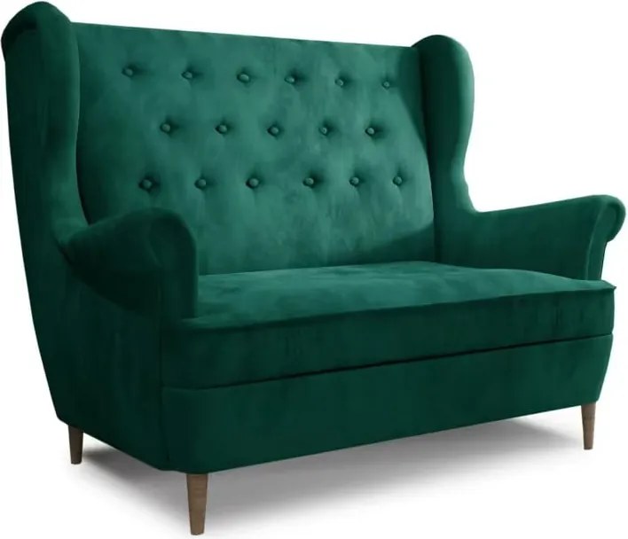 Tmavozelená zamatová pohovka 150 cm Aros – ELTAP