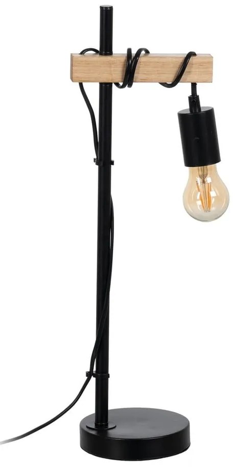 Stolová lampa v čiernej a prírodnej farbe (výška 52 cm) – Ixia